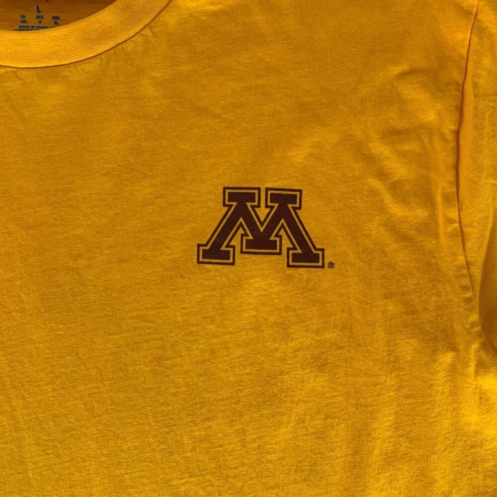 Minnesota Golden Gophers NCAA Gold Champion Short Sleeve Shirt Mens Large - Picture 2 of 6